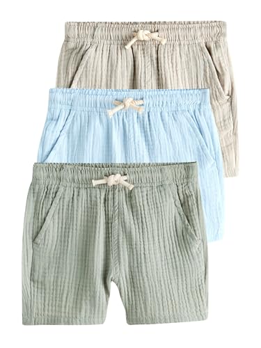 Pantalones cortos de algodón pack de 3 suaves ropa de niño sin cierre