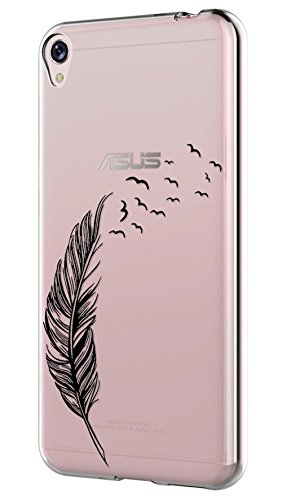 Sunrive Funda para ASUS ZenFone Live ZB501KL 5,0 Pulgadas, Silicona Funda Slim Fit Gel Transparente Carcasa Case Bumper de Impactos y Anti-Arañazos Espalda Cover(TPU Pluma) + 1 x Lápiz óptico