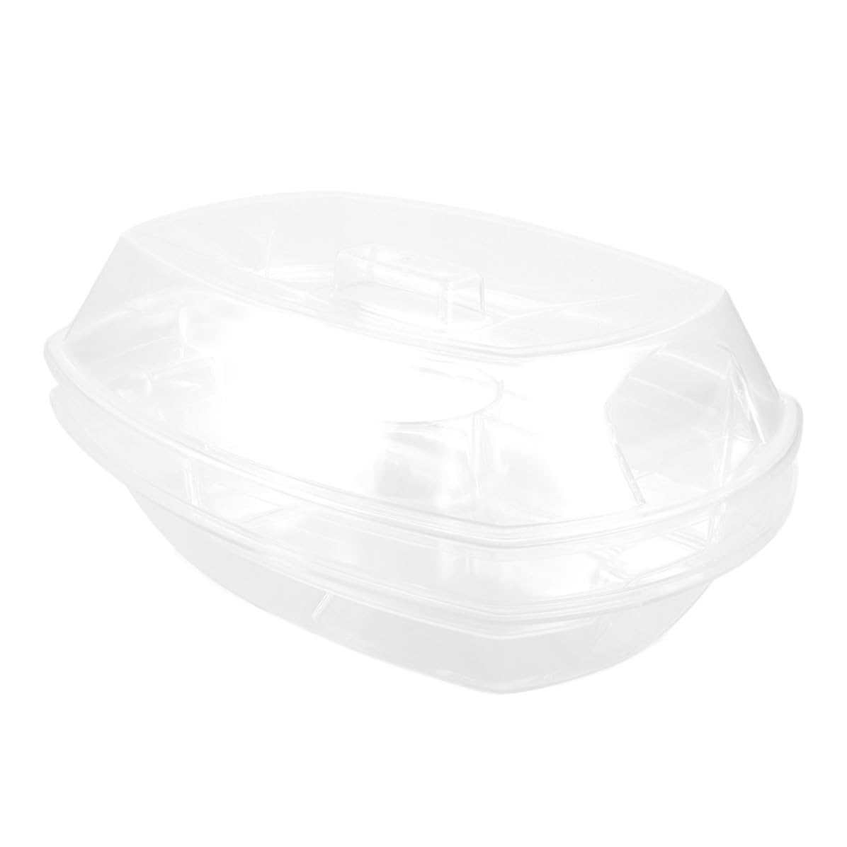 Plateau de Service Réfrigéré en Plastique avec Couvercle et 4 Compartiments, Facile à Nettoyer, pour Fruits et Snacks Lors de Toutes Occasions
