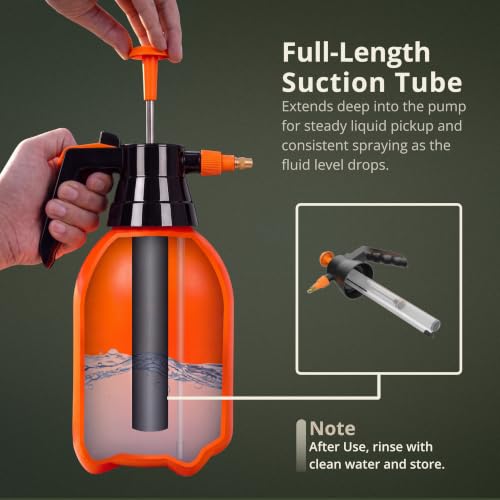 Kraft Seeds 2L Spray Pump for Plants | Garden Sprayer with Adjustable Brass Nozzle | Plastic Water Spray Bottle for Gardening, Car & Bike Wash | Leak-Proof Plant Watering pump, Easy-Fill Water Sprayer - Image 7