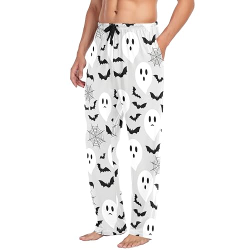 Spirits Bats Men's Cotton Pajama Pants with Pockets and Drawstring Comfortable and Stylish,S4