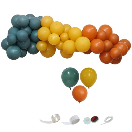 Image of 75 Pcs Balloon Garland Kit 5 10 inch Retro Willow Green,Mustard Yellow,Retro Burnt Orange Balloons Combination for Wedding Engagement,Birthday Party,Celebration Supplier