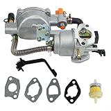 Dual Fuel Carburetor Conversion Kit for Honda GX160 GX200 GX168F 170F 208cc 210cc 212cc Generators, Compatible with Natural and for lpg, Includes Air Filter Rubber, and Oil Gaskets, Stable Performance