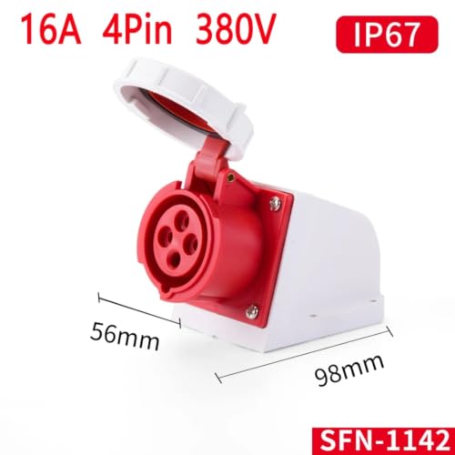Base de enchufe industrial IP67 con conexión segura de 16A 5