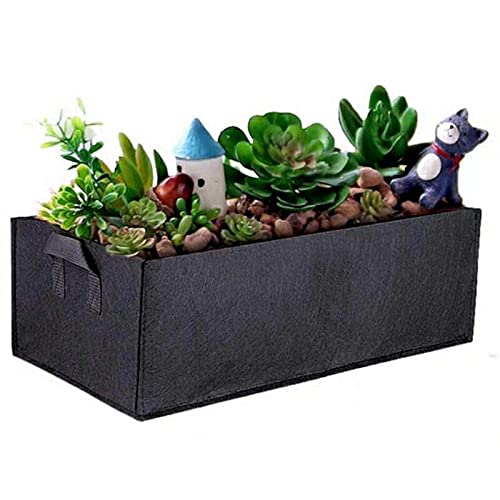 Iubeibei Raised Plant Cultivation Bags Garden, Flowers, Planting Racks, Elevated Vegetable Boxes, Rectangular Breathable Planting Bags(Black-60Cm) #TOP2