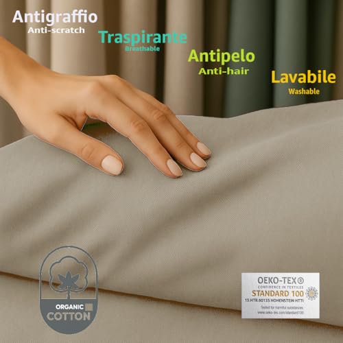 Housse de canapé d'angle 3 places Byour3 pour masquer l'usure du sofa