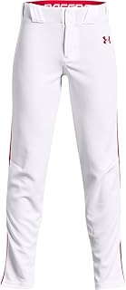 Under Armour Boys' Gameday Vanish Pipe 21 Pants, White (103)/Red, L