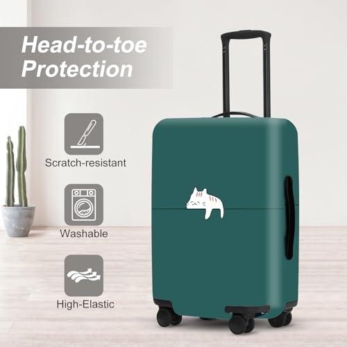 Image of forest Green Luggage Cover, Washable Suitcase Protector Simple Abstract Animal Design Anti-scratch for 24 inch,26 inch Bag