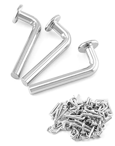 QWORK Universal Pallet Rack Safety Bolt - Heavy-Duty Drop Pins for Shelving Systems, 100 Pcs - Carbon Steel, 5/16" Diameter, 2-1/4" Length, J Bolt Design, M8x57mm