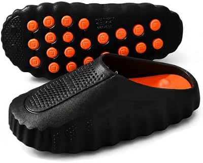 INKUIL EVA Slip On Slippers for Men and Women - Comfortable Black Footwear