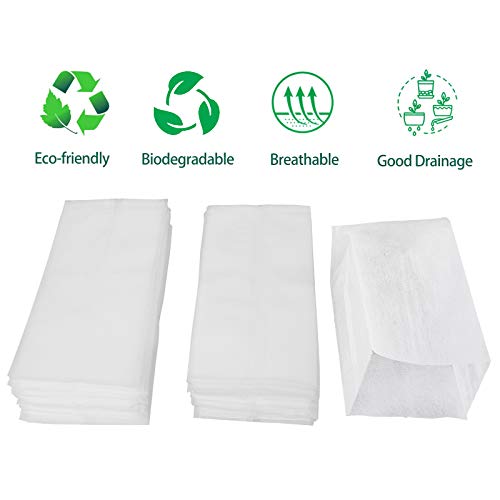 Uwioff Nursery Bags For Plants, 100Pcs 7.8" X 10.2" Large Plant Grow Bags, Degradable Non-Woven Plant Seedling Bags Fabric Pots For Seedlings #TOP5
