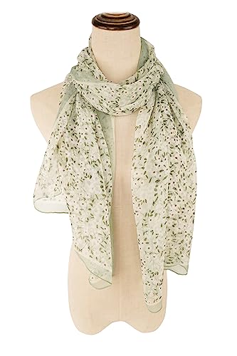 YOUR SMILE Ladies/Women's Lightweight Floral Print/Solid Color mixture Shawl Scarf For Spring Summer season (205)2