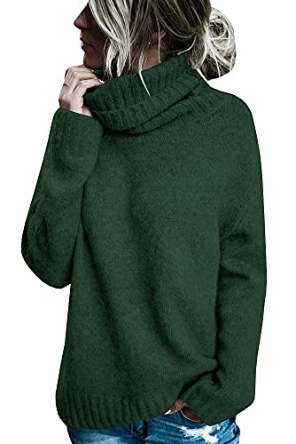 FISACE Womens Oversized Turtleneck Pullover Sweater Cable Knit Long Sleeve