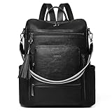 Shrrie Sac à dos pour ordinateur portable en cuir vegan pour femme 15,6 pouces, sac à dos de travail, sac à dos de voyage tendance pour affaires, université