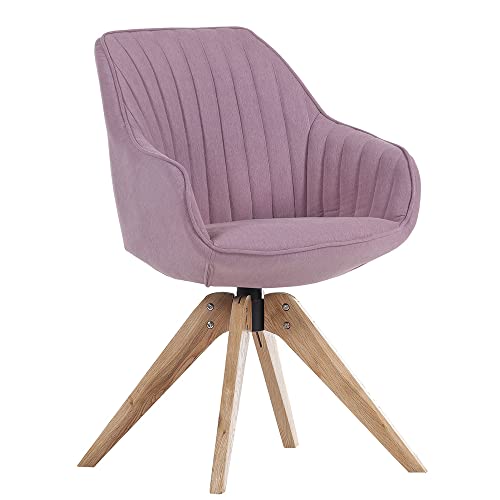 Lomadox Armlehnenstuhl in rosa mit massiven Füßen in Eiche, 360°...