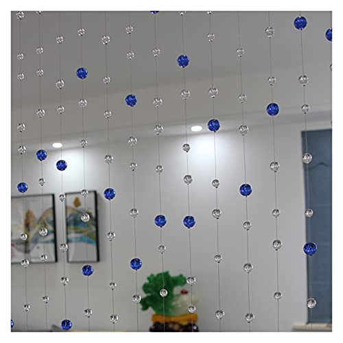 Fymlok Cortinas de Cristal,Cortinas Cuentas De Cristal 10 Hilos Azul Cristal Vidrio Bead Cortina casa Moda Interior partición casa Colgante de Alta Gama de decoración del Hotel Suministros