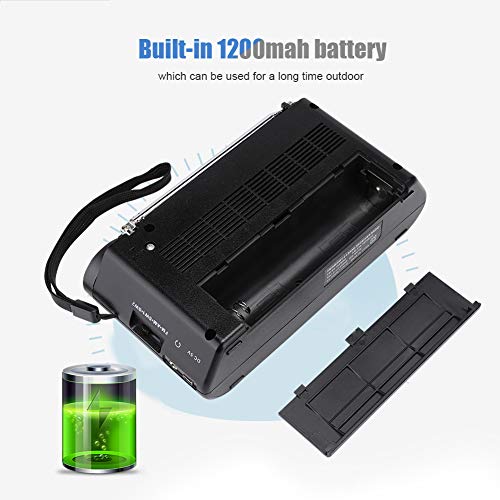 mumisuto Radio met hoge gevoeligheid, draagbare multiband FM/AM/SW1/SW2 handafgestemde professionele radio met hoge gevoeligheid, ingebouwde batterij 1200 mAh, 3 W - Image 5