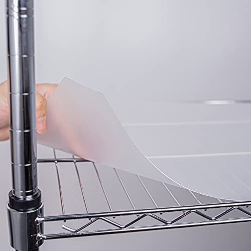 Wire Shelf Liners Heavy Duty Plastic Liner, Set of 5, Waterproof Shelves Protector Mats for Wired Rack Shelving Units, Garage Shelving, Cabinets Shelves, Transparent, 24" x 14" x 5-No Corner Cut