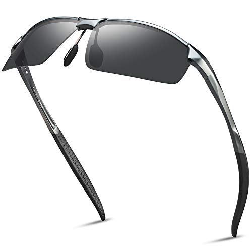 SOXICK Men's Sports Polarized Sunglasses - Fashion UV Protection Rectangular Half Frame Sun Glasses