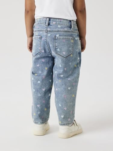 Name IT Mädchen Nmfbella Mom Shaped Jeans 3555-On Noos, Medium Blue Denim, 80 EU