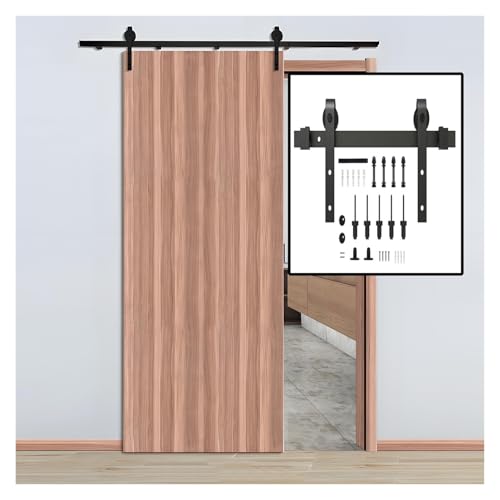 Kit De Herrajes For Puertas Corredizas De Granero,rieles For Armarios Una Sola Puerta,accesorios For Poleas Riel,for Garajes Domésticos,deslizamiento Suave(49.2' Track (Single Door))