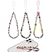 3 Pièces Pendentifs pour Téléphones Portables,Mwoot Beaded Phone Charms,Bohême Bijou de Telephone,Charme de Téléphone Strap Bracelet Telephone Perle Acrylique