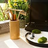 Mini Zen Garden Rake Tool - Tabletop Meditation Rock Sand Garden Kits with Moss Rakes Brusher Spoon Figurines Holder