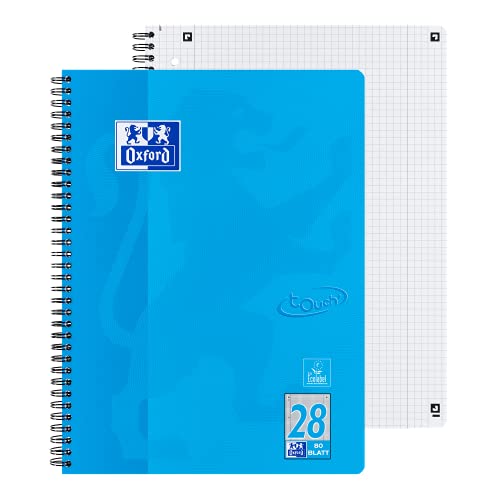Collegeblock Oxford Touch A4 kariert mit Doppelrand, 80 Blatt