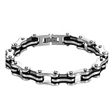 bracelet maille chaine de velo CONCEPTION: Un design spécial en fait un complément à votre tenue décontractée ou formelle.CONFORT: Bracelet de chaîne de vélo en acier inoxydable avec boucle déployante, anti-allergique, ne se décolore jamais, très poli, à porter longtemps et confortable.SERVICE : Si vous avez des questions sur ce bracelet chaîne vélo, vous pouvez nous contacter par email et nous vous répondrons sous 24h. Si l'achat présente un défaut de qualité, nous of