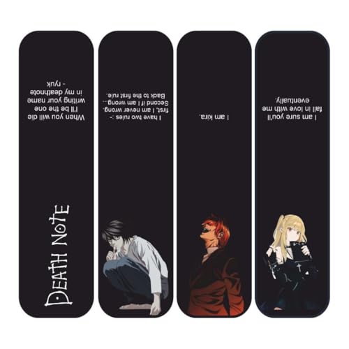 Image of Zesta Magnetic Bookmark Set of 7 | Aesthetic Book Mark for Reading | Cute Anime Bookmarks for Kids, Students | Book Accessories for Novels, Gifts for Readers (Death Note, Medium (9X2.5 Cms))