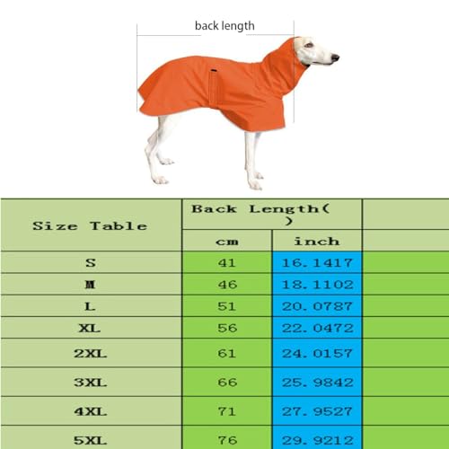 VOODUE hunderegenmantel Italienische Windhund-Kleidung, wasserdichter Whippet-Mantel, Winter, verstellbare Windhund-Kleidung, Winter-warme Fleece-Kleidung, warme Jacke for Hunde (Color : GELB, Size