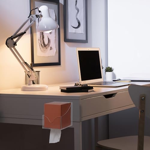 IneVibe Facial Tissue Box Holder for Wall, Under Cabinet or Desk, RV, Bathroom, Small Spaces - Acrylic Wall Mounted Square Box Dispenser, Face Down or Sideways in Tight Areas - Thumbnail 5
