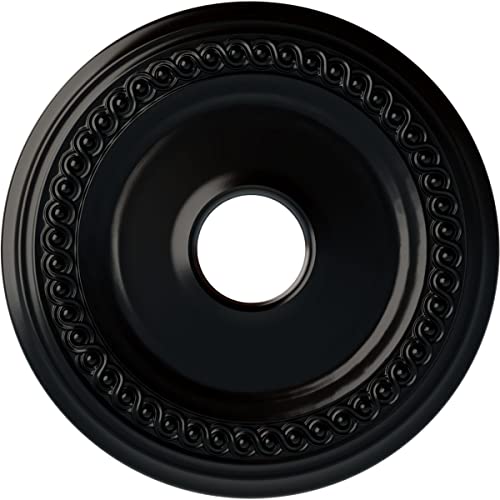 Ekena Millwork CM19CLBLF Classic Ceiling Medallion, Jet Black