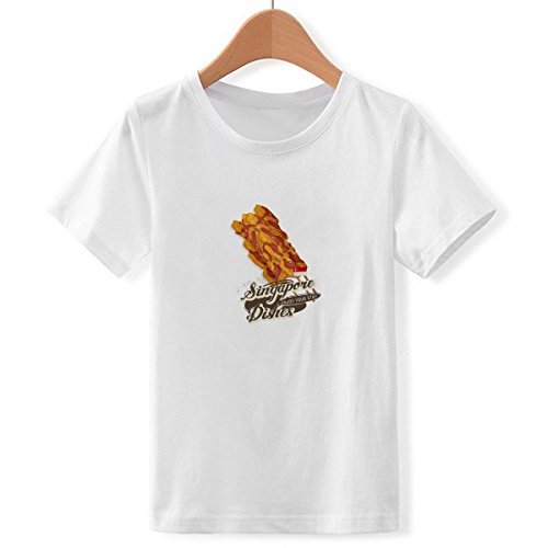 T-shirt Singapour Satay multicolore avec col blanc distinctif XL