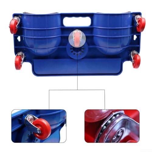 Coussin de réparation de voiture coulissant bleu mobile avec roues de support - 4