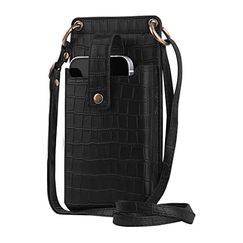 Cross Body Bag, INSOUR Phone Crossbody Bags for Women Phone Shoulder Bag Card Holder Purse with Mirror and Adjustable Strap Fit Phone Less 6.5 Inch(Black) Cover