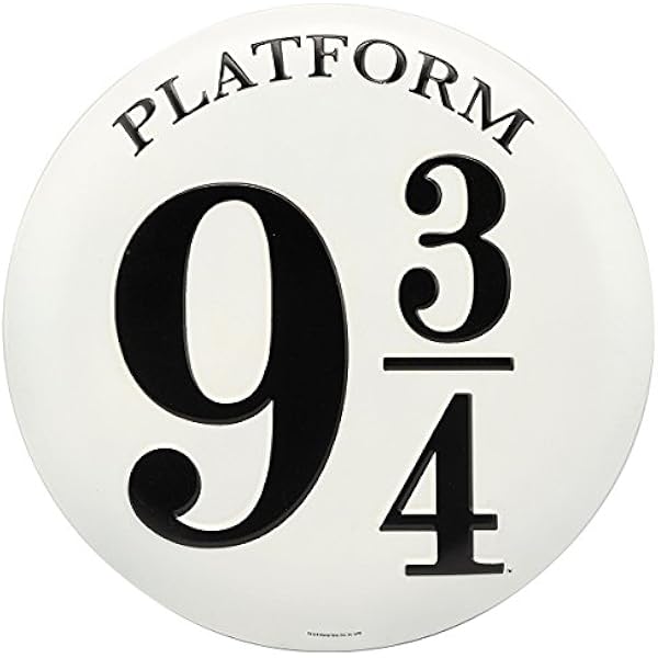 Harry Potter Platform 9 3/4 Embossed Metal Sign - Vintage Harry Potter Sign for Bedroom or Movie Room