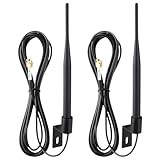 2 Stück WLAN Antenne Outdoor,6dbi Dualband 2,4 Ghz/5 Ghz WLAN Antenne,Gateway Signalverstärker,Outdoor Wasserdicht Mit Montagehalterung + 300 cm Rp-SMA-Verlängerungskabel Geeignet für WLAN-Router