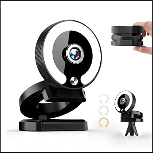 DDYYDS Computer Webcam 4K with Microphone Adjustable Fill Lamp Web Camera for Laptops PC Live Streaming - 1