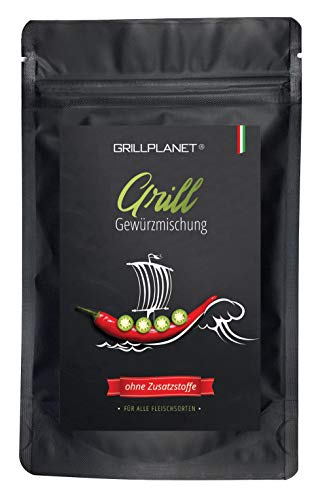 Grill Gewürz Gewürze Gewürzmischung 100g Aromabeutel von Grillplanet für alle Fleischsorten