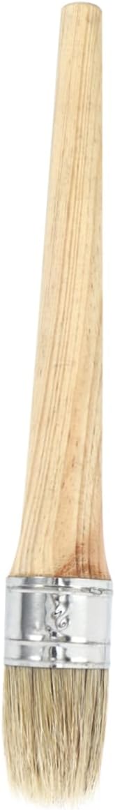 Paint Brush Natural Bristles for Stencil Painting and Wood Waxing Round Brush Head Ergonomic Grip for Precision