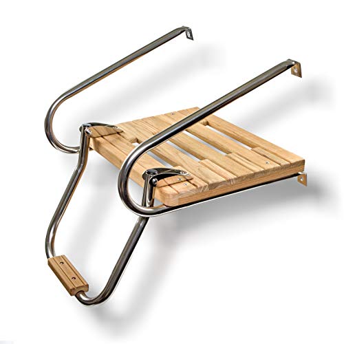 Whitecap 60903 Teak Swim Platform w/Ladder for Boats with Inboard/Outboard Motors