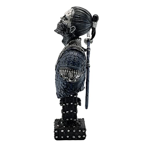 Looyar Resin Undead Japanese Samurai Zombie Bust Statue Sculpture Ornament Figurine Craft For Home House Living Room Porch Decoration Office Desk Desktop Table Arrangement Gift (Blue) #TOP3