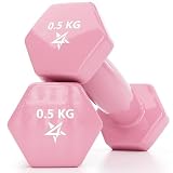 Dumbbell Vinyl Coated - 0.5kg - Light Pink - Pair