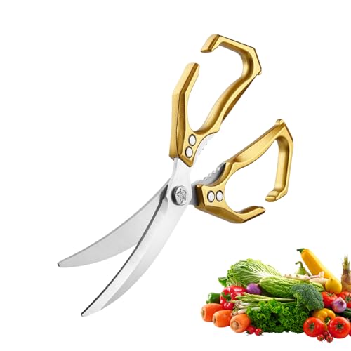 Tijeras Para Aves,Tijeras De Cocina 2 En 1 Con Cascanueces - Acero Inoxidable Multiusos Para Procesar Alimentos Fruta Ensalada Verdura Camarón