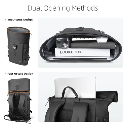 hk Sac à Dos Rolltop Imperméable Sac à Dos Ordinateur Portable 15,6 Pouces – vue 4