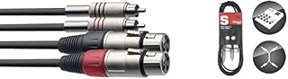 Stagg 25018317 3 m S Series Twin RCA Male to Twin XLR Female Cable