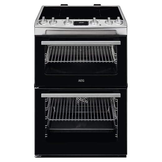 AEG 5000 Series SurroundCook Cooker with Induction Hob CIX6540ACM, Capacity 77/39L, Double Cavity Electric, Catalytic Self-Cleaning Oven, Grill Function, Heat Indicators, Cooling Fan, 894x600x600 mm