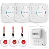 CallToU Wireless Caregiver Pager Call System 3 SOS Call Buttons/Transmitters 3 Receivers Nurse Calling Alert Patient Help System for Home/Personal Attention Pager 500+Feet Plugin Receiver Alert