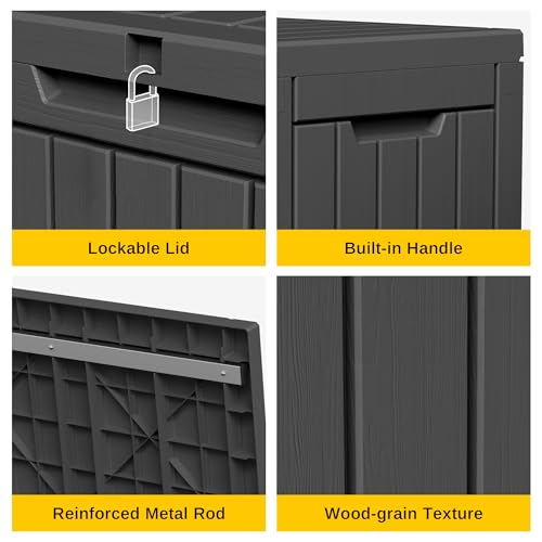 EAST OAK Outdoor Storage Box, 60 Gallon Deck Box Indoor and Outdoor Use, Black by EAST OAK - Image 5